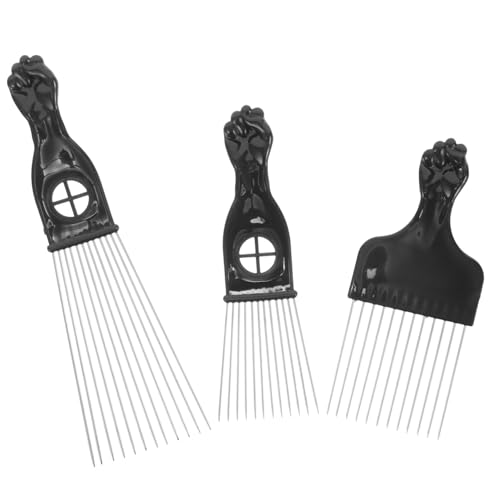 minkissy 3Stücke Metall Haarpickel Für Männer Professionelles Haarstyling Tool Für Afro Haare Friseurwerkzeug Für Frisuren Haarstyling Geräte von minkissy