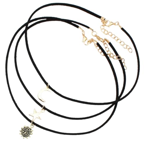 minkissy 3 Stücke Damen Halskette Choker Satz mit Mond Sonne und Stern Anhänger Velours Kurze Colliers für Mädchen und Frauen Geschenkidee für Besondere Anlässe minkissy 3 Stücke Damen Halskette Choker Satz mit Mond Sonne und Stern Anhänger Velours Kurze Colliers für Mädchen und Frauen Geschenkidee für Besondere Anlässe von minkissy