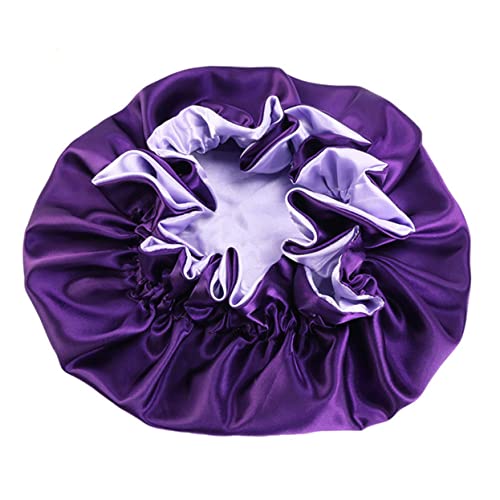 minkissy 3stücke Teiliges Von Damen Schlafhauben Mit Breiter Krempe Doppelseitige Elastische Haarschutzkappen Schwarz Und Blau Für Chemotherapie Und Haarausfall Für Hause Und von minkissy