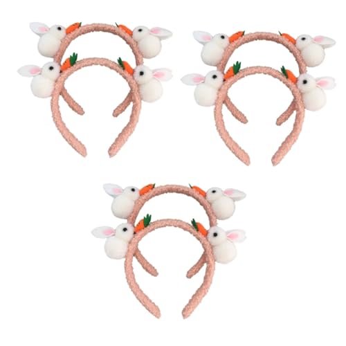 minkissy 3er-sets Osterhasen-kopfbedeckung Mit Karotte Und Design Für Party Cosplay Und Foto-requisiten 2 Stück X 3 von minkissy