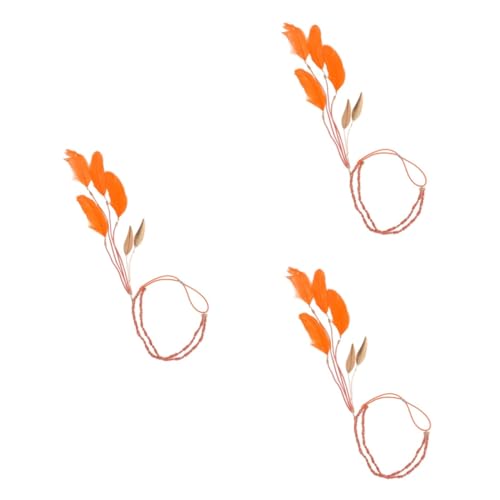 3pcs Haarband Geflochten Stirnband Quaste Stirnband für Frauen Kopfschmuck Quaste Kopf Kette Bohemian Stirnband Haarbänder Blätter f29 gekettelt von minkissy