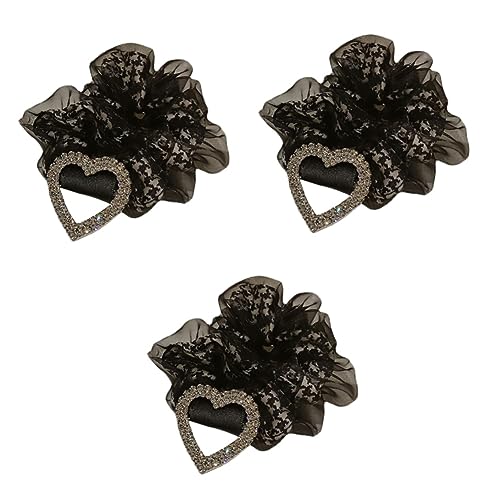 minkissy 3pcs Hair ring elastic hair ties hair ties with bows hair accessories for girls elastic hair scrunchies silk satin hair scrunchies rhinestone hair scrunchies Girl Scrunchies Trim von minkissy