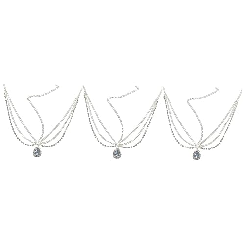 minkissy 3pcs Kristall Kopf Kette Braut Kopfschmuck Haarbänder für Frauen Haar Kopfbedeckung für Frauen 70er Jahre Zubehör Frauen Stirn Kopfschmuck Kristall Haarschmuck Europäische und Amerikanische von minkissy