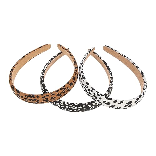 minkissy 3pcs Leopard Thin Headband Leather Headbands for Women Elastic Hair Bands Makeup Hair Wrap Headband Zebra Prints Headband Athletic Headbands for Women Elegant Head Hoops Women's von minkissy