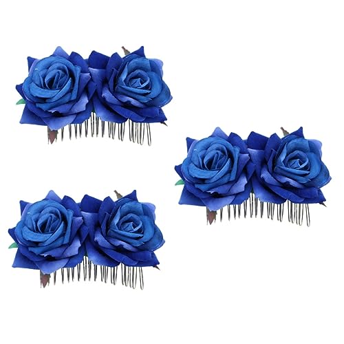 3pcs Mädchen Zubehör Mädchen Stirnbänder Haarschmuck für Frauen Haarkamm Floral Haarkamm Blumenkrone für Mädchen Floral Kamm Haarschmuck Gabelkamm Kopfbedeckung Hochzeit von minkissy