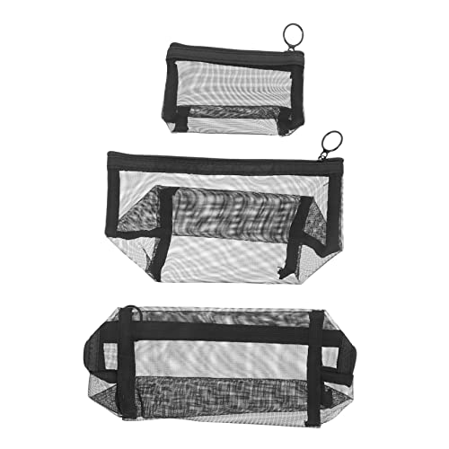 minkissy 3pcs Wash Bag Mesh Organizer Bags Mini Makeup Bag for Purse Hanging Toiletry Bag Mesh Makeup Bags Personal Care Hygiene Purse Hanging Packing Bag Cosmetic Bags Visible Makeup Bags, Schwarz , von minkissy