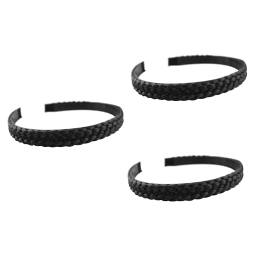 minkissy 3pcs hair ties for braids scrunchies for girls bandana headband black head band Synthetic Braided Hair Headbands Braided Hair Hoop hair accessories headgear wig makeup toothed Miss von minkissy