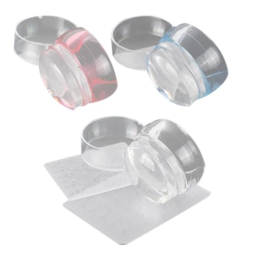 minkissy 3sätze Nagelstempel Nagelstempelplatte Mit Schaber Transparenter Nail Art Stempel Werkzeug Für Maniküre Gemischte Farben Hochwertiges Material Handlich Und Praktisch Für von minkissy