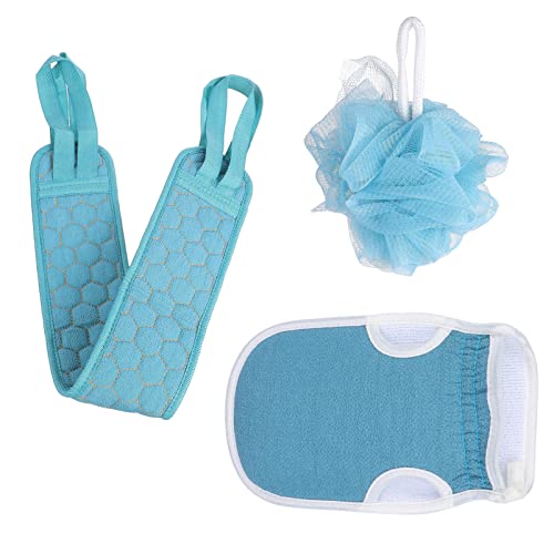 minkissy Badeblume Rückenwäscher Seifenhandschuh-set 3-teilig Badetuch Peeling Waschhandschuh von minkissy