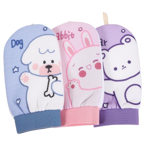 minkissy 3st Badetuch Handschuhe Produkte Badezimmerwäscher Elektrisch Peeling Reinigungsmittel Schrubben Mikrofaser Gel Balsam Körper Schäumend Handschuhe Aus Abgestorbener Haut Polyester von minkissy