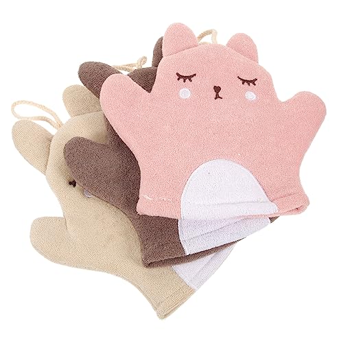 minkissy 3st Badetuch Kompakter Peeling-fäustling Peelingfäustlinge Zum Körperhautreiniger Duschzubehör -luffa Zum Rauer Badehandschuh Sauber Reinigungsmittel Handtuch Kind von minkissy
