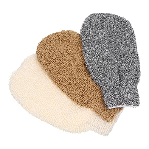minkissy 3stücke Badehandschuhe Aus Bambusfaser Für Peeling Scheuertuch Zum Körperwaschen Peeling-handtücher Mit Rauer Seite Zur Anregung Der Durchblutung Und Entfernung Von Schmutz von minkissy
