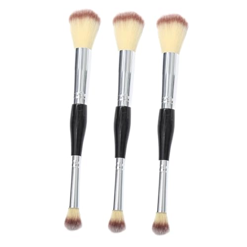 minkissy 3-teiliges Make-up-pinselset Zum Verblenden Doppelseitiger Loser Pinsel Für Damen Rouge Kontur Highlighter Stabiler Griff Modisch Für Valentinstag Muttertag Weihnachten von minkissy