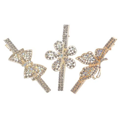 minkissy 3stücke Teiliges Wasserstein Haarklammern Mit Blumen-design Für Frauen Und Mädchen Glitzernde Haaraccessoires Für Besondere Anlässe Und Alltag von minkissy