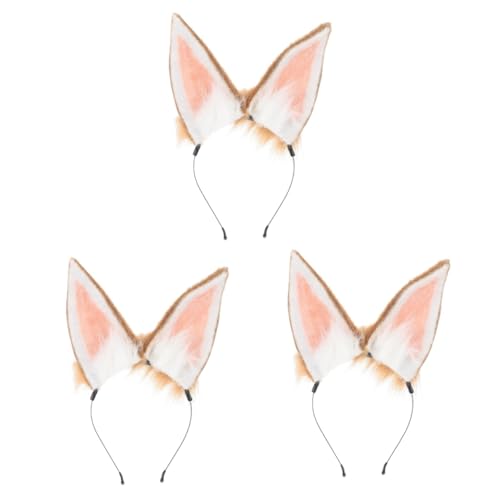 minkissy 3st Hasenohr Stirnband Abschlussball-stirnband Stirnbänder Für Kinder Fuchsohr Stirnband Schleifenstirnbänder Für Mädchen Baby Fuchs Plüsch Lolita Handgemacht von minkissy