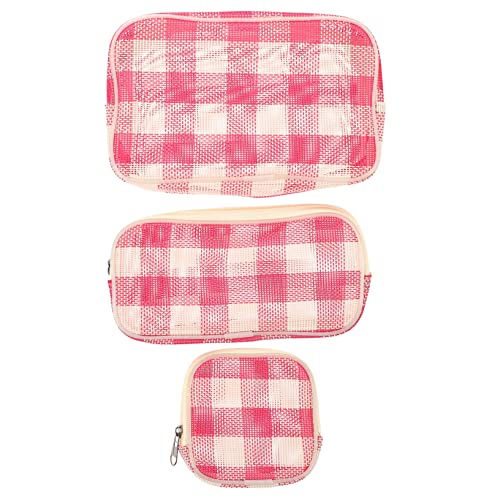 minkissy 3stücke Teilige Reisetasche Für Make-up Kosmetiktasche Mit Reißverschluss Organizer-Tasche Für Damen Tragbare Aufbewahrungstasche Für Kosmetik Und Reisebedarf von minkissy