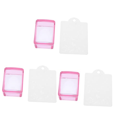 minkissy 3St Nail-Art-Kit Nagelkunst-Stempelset Nagelstampfer-Kit Stamper für Nagelkunst Nagelstempel Nagellack-Stempel Maniküre-Stempel Maniküre-Werkzeug Rechteck Suite Schaber sterben rot von minkissy