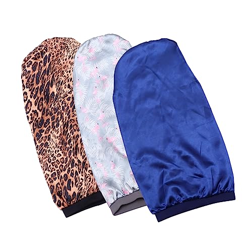 minkissy Schlafmütze Mit Breiter Krempe Elastisches Set Für Damen Satin-bedruckte Schlafmütze Haarhaube Zum Schlafen Einheitsgröße von minkissy