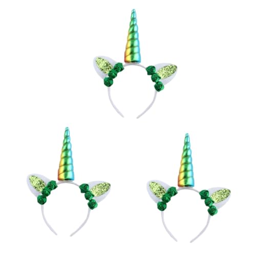 minkissy 3st Stirnbänder Weihnachtsdeko Haarschmuck Partyzubehör St. Patricks Day Kopfbedeckungen Make-up-stirnband Kopfschmuck St. Patrick's Day Einhorn Haarbänder Rosafarbene Haarreifen von minkissy