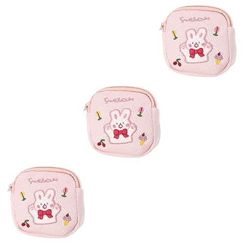 minkissy 3st Tante's Handtuch-Aufbewahrungstasche Zeitraum Produkte Mini-plüschtiere Mini-Einkaufstasche Kosmetik-Organizer-Tasche Reisegeldbörse Periodentasche Im Freien Rosa Baumwolle von minkissy