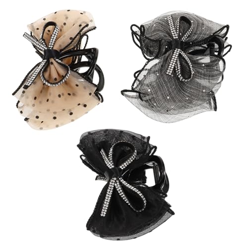 minkissy 3stücke Haarspangen Mit Fliege Haarklammern Für Frauen Große Haarspangen Haar-accessoires Für Damen Haarklammern Für Haare Rückseite Kopfes Haar Clip von minkissy