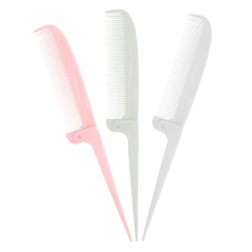 minkissy 3stücke Teiliger Faltbarer Scheitelkamm Für Damen Und Mädchen Haarstyling-kamm Mit Feinen Zähnen Friseur-werkzeug Für Reisen Und Entwirren Klappkamm Aus Robustem Material von minkissy
