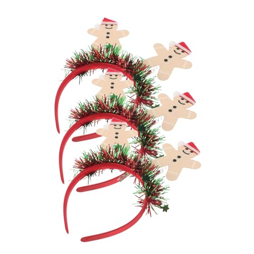 minkissy 3stücke Weihnachts Stirnbänder Mit Lebkuchen Design Leicht Und Angenehm Für Feiertagsveranstaltungen Schulveranstaltungen Und Fotoshootings von minkissy