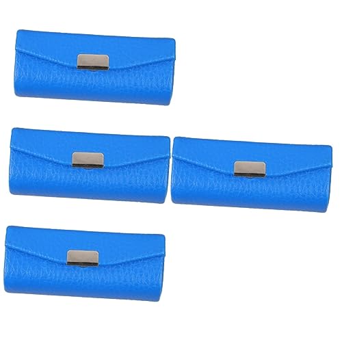 minkissy 4 Dekorative Outdoor-Behälter In Glänzendem Blau Für Den Außenbereich Tasche Mit Geldbörsen-Etuis Pu-Set Make-Up-Kosmetik Für Damen Organisationsspiegel von minkissy