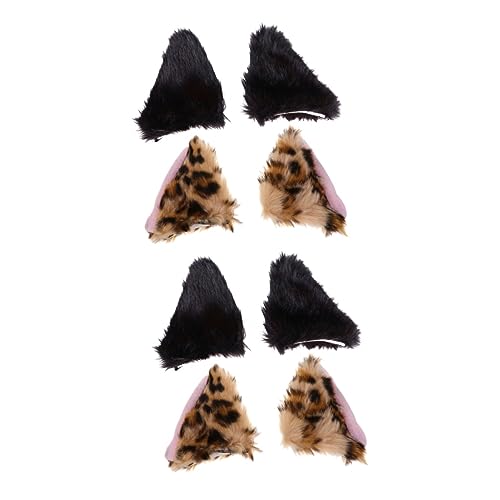 minkissy 4 Paar Fuchs Ohr Haarspange Haarspange Haarspange Haarschmuck für Frauen Fuchs Ohrclips Frauen Haarnadeln Mädchen Haarspangen Katzenohren Flanell Cosplay Katzenohren Hut Miss von minkissy