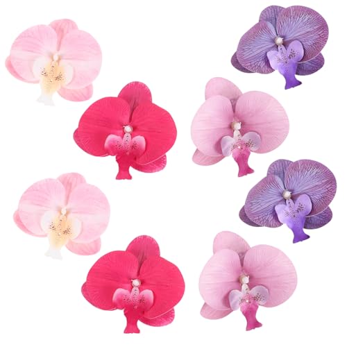 minkissy 4 Paare Abnehmbare Orchideen Schuhclips für Damen Phalaenopsis Blüten Schmuckstücke Stilvolle Sandalen und Absatz Dekoration Vielseitige Damenschuh Accessoires Rosa und Lilatönen von minkissy