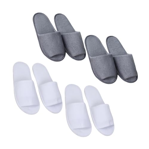minkissy 4 Paare Herren Einwegfaltbare Hausschuhe Reise Slipper Weiß Leicht Atmungsaktiv Rutschfest für Hotel Spa Gäste und Hygienischen Einzelnutzung von minkissy
