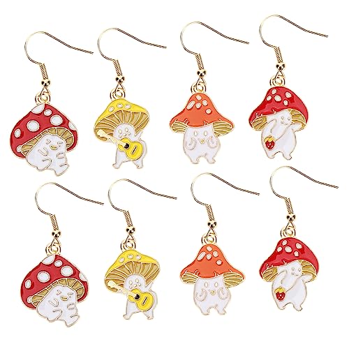 minkissy 4paare Cartoon Pilz Ohrringe Süße Hängende Ohrringe Für Mädchen Accessoires Für Alltag Und Für Freunde Und Familie von minkissy