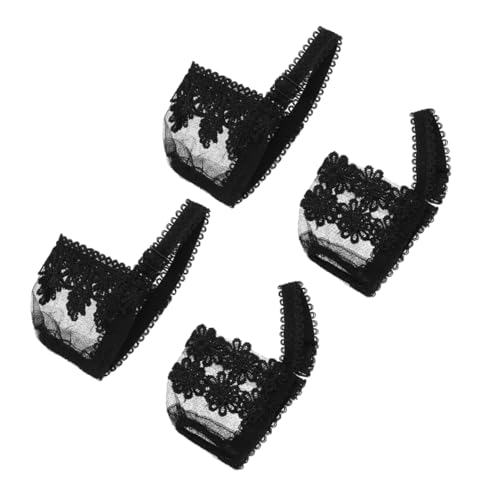 minkissy 4 Paare Schuhriemen für High Heels Verstellbare Schnürsenkel Hochwertigem Spitzenmaterial Elastisch für Damen Schuhe Perfekter Sitz von minkissy