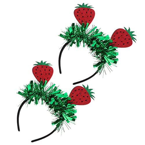 minkissy 4 Pcs Strawberry Headband Girls Headband Hawaiian Dresses for Kids Ladies Headbands Strawberry Hair Tropical Headband Fruit Headdress Party Headdress Spring Headband Hair Adornment von minkissy