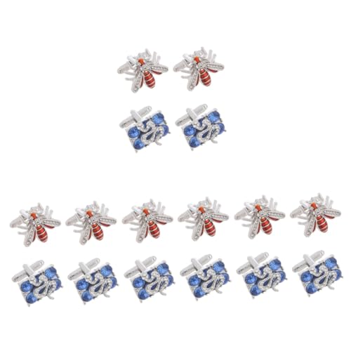 minkissy 4 Sätze Bienen-manschettenknöpfe Herrenschmuck Biene Manschettenknöpfe Hemdmanschettenknöpfe Manschettenknöpfe Für Hemden Herrenmanschettenknöpfe Strasssteine 2 Paare * 4 von minkissy
