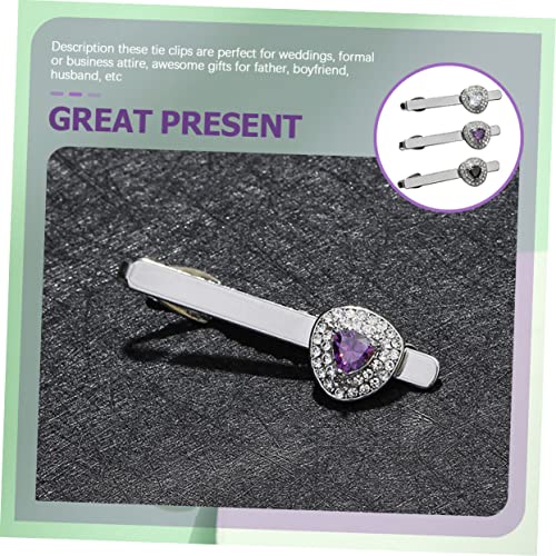 minkissy 4 Sätze Krawattenklammern Mit Edelsteinen Krawatten Für Herren Anzug Accessoires Für Herren Kleidungsklammern Anpassen Von Kleidung Cinch Clip Hemdklammern 3 Stück * 4 von minkissy