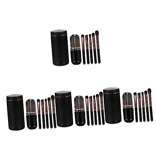 minkissy 4 Sätze Make-up-Pinsel-Set kosmetik versorgung reisen Bürste Make-up Pinsel Schönheitszubehör Make-up-Tool Mini Schminkset Puderpinsel Lidschatten Pinsel Fräulein einstellen wolle von minkissy