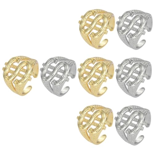 minkissy 4 Sätze Offene Finger Ringe Für Herren Verstellbare Metallringe Im Hip Hop Stil Schmuck Für Männer Langlebig Und Vielseitig Für Jede Gelegenheit 2 Stück * 4 von minkissy