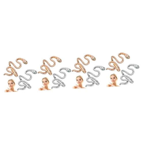 minkissy 4 Sätze Schlangenringe Für Damen Herren Verstellbare Tier Ringe Für Halloween Unisex Schmuck Für Freunde Partner 2 Stücke * 4 von minkissy