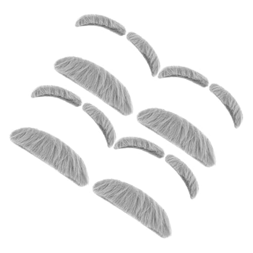 minkissy 4 Sätze Selbstklebende Fake Schnurrbärte und Augenbrauen Halloween Kostüm Zubehör Elastisch und Hautfreundlich für Party Karneval und Cosplay Erwachsene von minkissy