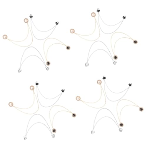 minkissy 4 Sätze Strickjacken Clips Mit Kette Broschen Für Kleidungsstücke Vielseitig Für Hochzeiten Partys 4 Stück * 4 von minkissy
