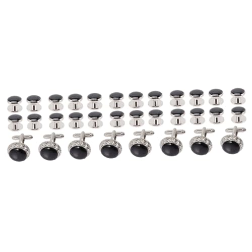 minkissy 4 Sätze Teiliges Herren Manschettenknöpfe Mit Zirkonia Für Anzüge Smoking Und Freizeitkleidung Elegantes Accessoire Für Hochzeiten Und Business Anlässe 8 Stücke * 4 von minkissy