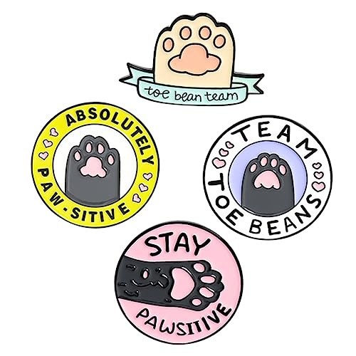 minkissy 4 Sätze Teiliges Katzenpfoten Brosche Clip Pin Niedliche Dekoration Für Pullover Schals Taschen Frauen Halloween Geburtstage Besondere Anlässe 4 Stück * 4 von minkissy