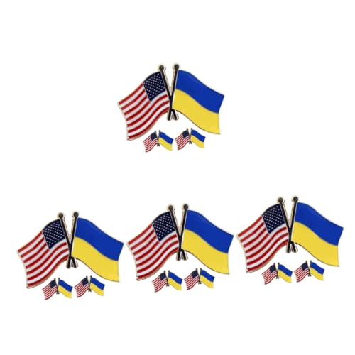 minkissy 4 Sätze Teiliges Usa Flagge Brosche Anstecknadel Vielseitige Anstecker Für Kleidung Taschen Anzüge Verarbeitet Für Patriotische Anlässe 3 Stück * 4 von minkissy