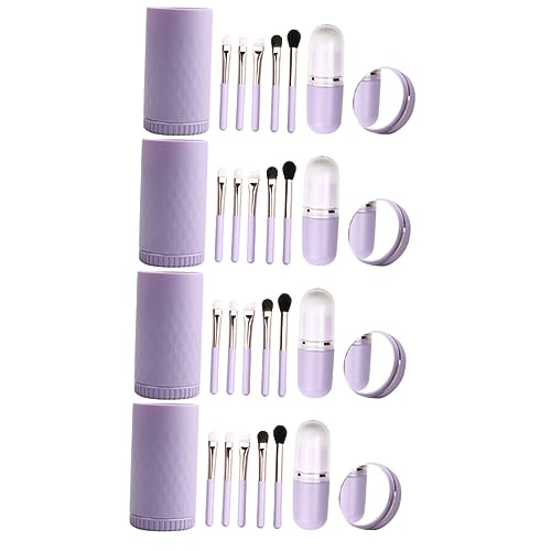 minkissy 4 Sätze Make-up-pinsel-set Pinsel Für Make-up Praktische Schminkpinsel Abdeckung Für Make-up-pinsel Bürstenhalter Mit Deckel Mini Caboodle Wolle Erröten Pinsel Reisen Tragbar von minkissy