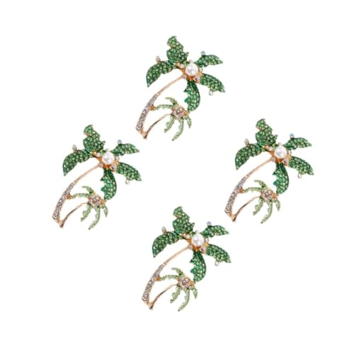 minkissy 4 Stck. Glänzender Rhinestone Brooch Form Kokospalme Fashion Accessoire für Frauen Hochzeiten Geburtstagsfeiern Täglichen Gebrauch von minkissy