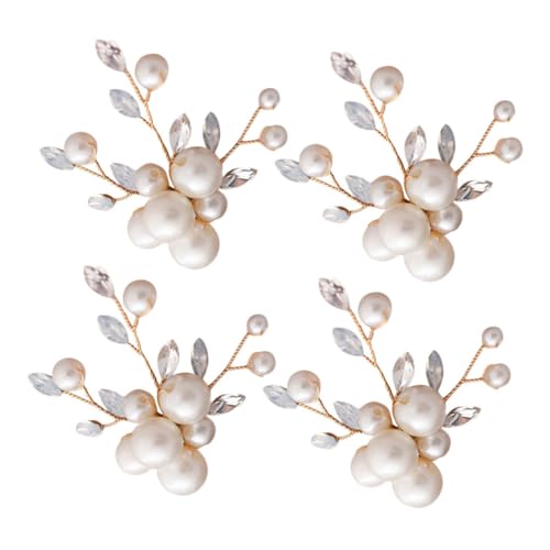 minkissy 4 Stück Abnehmbare Perlen Blumen Schuhclips mit Strass Schuhschmuck Deko für Damen Hochzeit Vielseitig Einsetzbar für High Heels Brautschuhe und Festliche Anlässe von minkissy