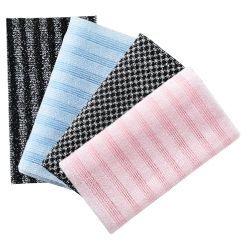 minkissy 4stücke Teiliger Rückenschrubber Für Dusche Peeling-tuch Aus Baumwolle Und Polyester Körperpeeling-handtuch Für Männer Und Frauen Dusch-schrubber Für Tiefenreinigung von minkissy