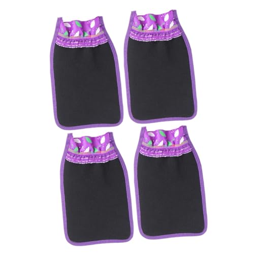 minkissy 4 Stück Badetücher aus Kohle Badehandschuhe Körperpeeling-Handschuh Handschuhe schrubben Badetuch Wäscher Peeling-Handschuhe Frotteetuch natürlich Handtuchmaterial Fräulein Violett von minkissy