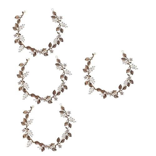 minkissy 4 Stück Blatt Haarband Accessoires Für Griechische Göttinnen Hinterlässt Kopfbedeckungen Haargummis Für Frauen Haarschmuck Für Damen Haarranken Legierung Braut Blüte Kleid von minkissy